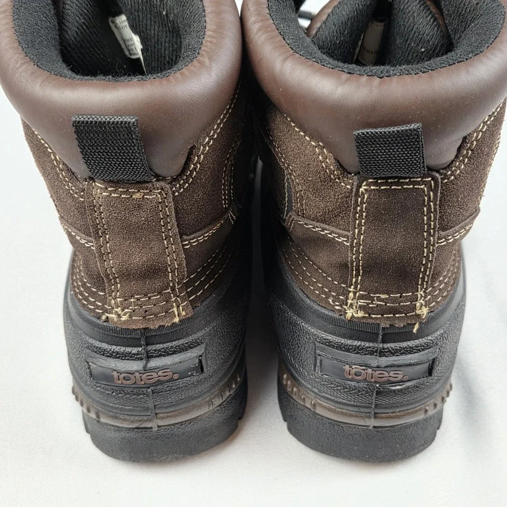 Totes Men's Winter Snow Duck Boots Glacier Brown Suede WARM Waterproof‎ Size 10M
